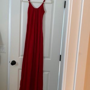Express Red Spaghetti Strap Maxi Dress